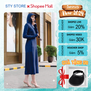  Áo Chống Nắng Toàn Thân Nữ Dáng Dài 2 Lớp Áo Váy Chống Nắng Liên Thân Thông Thoáng Chống Tia Uv >98% Bảo Vệ Da 
