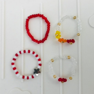 Nhẫn handmade hạt cườm phối hoa nhiều màu - mẫu theo số trong hình
