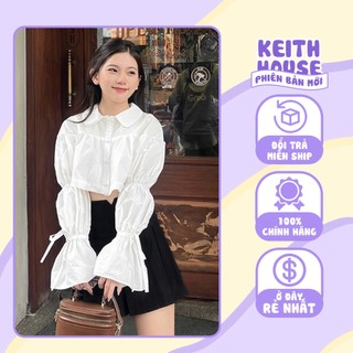 Áo sơ mi nữ croptop tay bồng cách điệu cổ sen phong cách Hàn Quốc Daily Me - ASM07