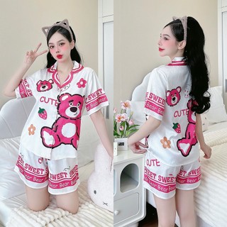 Đồ bộ nữ anh mỹ pijama mặc nhà , đồ ngủ nữ lụa xước cao cấp bigsize sp0316