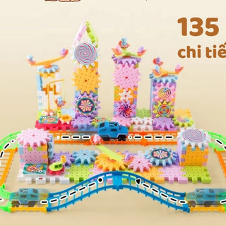 Đồ chơi cho bé bánh răng chuyển động 135 chi tiết - ghép hình lắp ráp 135 chi tiết