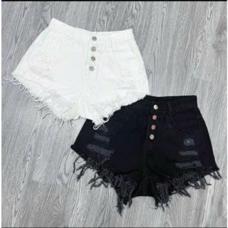 [ Rẻ vô địch ] Quần sooc jean 4 cúc cạp cao