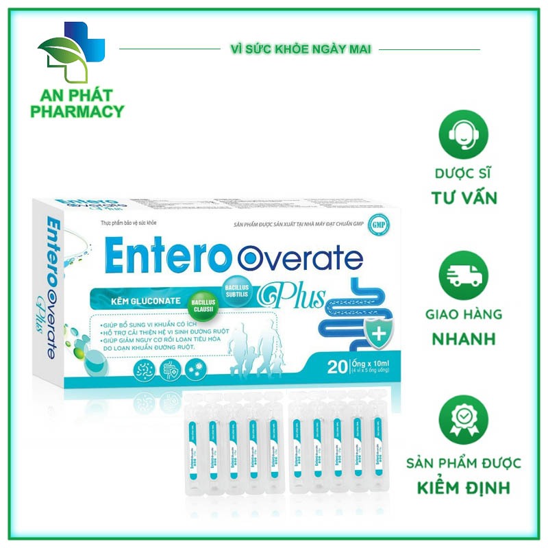 Men vi sinh Entero Overate Plus cải thiện tiêu hóa,Men lợi khuẩn giúp cân bằng hệ vi sinh đường ruột