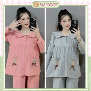 Bộ Cotton Sau Sinh khuy thẳng size nhỏ 40kg đến 55kg