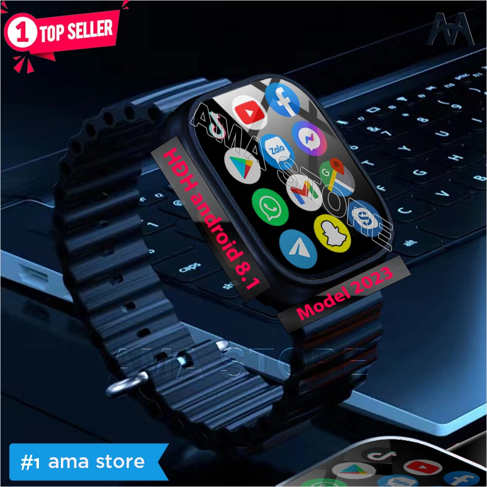 Đồng hồ Thông minh Android AMA Watch TK Black Định vị GPS Lắp sim 4G 5G Kết nối Tai nghe Bluetooth T
