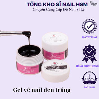 Gel vẽ đen trắng fengshangmei chính hãng, gel vẽ nail - phụ kiện đồ nail