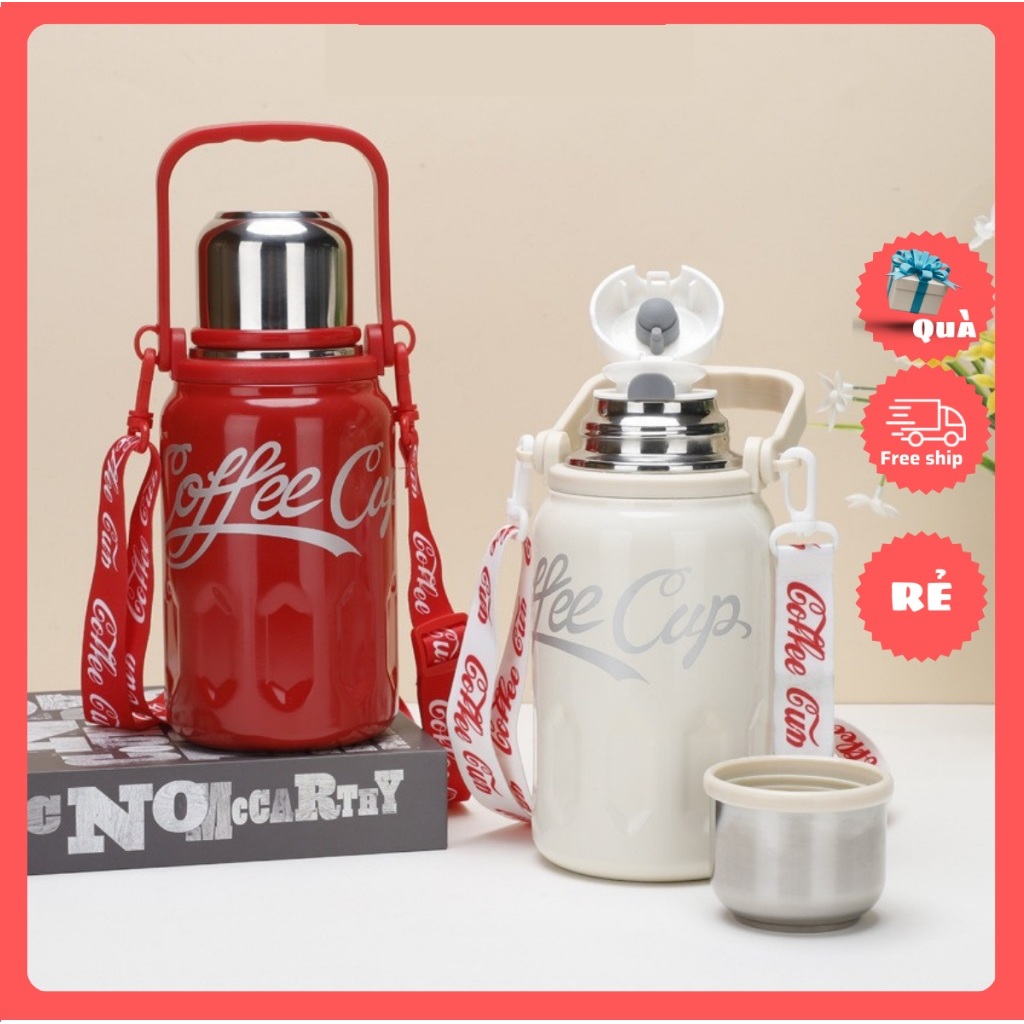 Bình giữ nhiệt Loda Coca 800ml, bình nước inox 316 nắp kín kèm lõi lọc trà-Bình nước giữ nhiệt Coca 