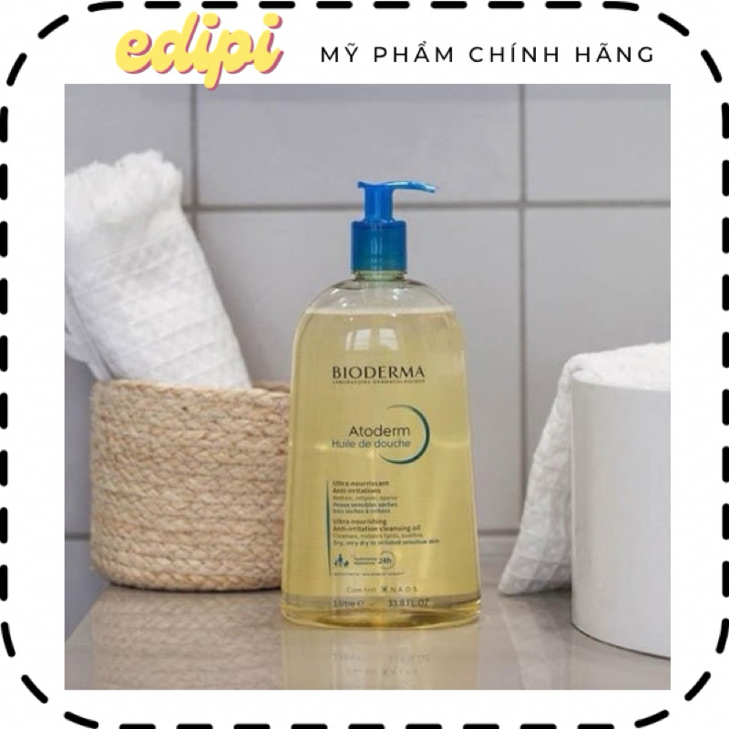 [ FREESHIP] BIODERMA Dầu tắm giúp làm sạch, làm dịu và dưỡng ẩm dành cho da khô, da nhạy cảm - Atoderm Huile De 1L