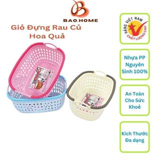Giỏ Đựng Rau Củ Hoa Quả, Giỏ Nhựa Giả Mây Cao Cấp