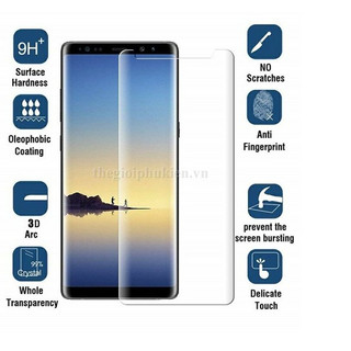 Kính cường lực trong suốt Full màn hình Full keo UV cho điện thoại Samsung Note FE, Note 8, Note 9, Note 10,Note 10 Plus