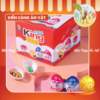 Trứng King Egg socola kèm đồ chơi, bánh quy viên chấm kem socola