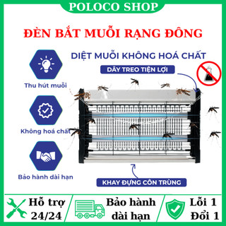 Đèn bắt muỗi rạng đông dbm02 - không hóa chất độc hại - bay vào là chết - đèn bắt muỗi treo tường - bảo hành 1 năm