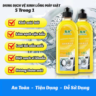 Dung dịch vệ sinh lồng máy giặt màu vàng 500ml. dung dịch tẩy lồng giặt vệ sinh máy giặt, bụi bẩn trong lồng máy giặt