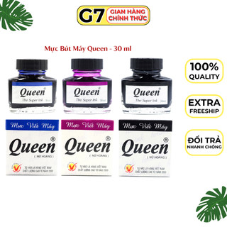Mực bút máy Queen, mực đổ bút máy xanh đen tím