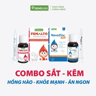 Thực phẩm bổ sung sắt kẽm Novocare hỗ trợ ăn ngon,hỗ trợ tăng sức đề kháng Novozinc Plus kẽm cho bé Femalto sắt cho bé