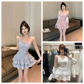 [ 𝐅𝐑𝐄𝐄 𝐒𝐇𝐈𝐏 ] Về hàng sét váy dây ren tầng cúp ngực xinh lắm ạ Chất ren qc mềm đẹp Chun lưng cúp ngực Lên form chuẩn