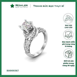 Nhẫn bạc 925 ROWLER  đính đá Cubic Zirconia 6.5ly vương niệm - Trang sức bạc nữ cao cấp RH000367