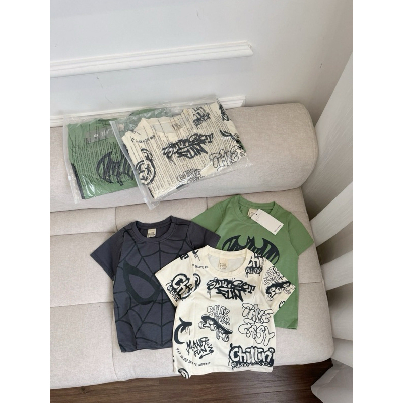 SET 3 ÁO COTTON SIÊU NHÂN CHO BÉ 😍
