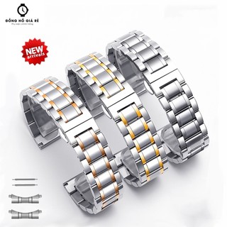 Dây đồng hồ kim loại đúc đặc ngàm nối cong 14mm 16mm 18mm 20mm 22mm 24mm 20 22 mm dây thép không rỉ