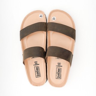 DK18 - DÉP DA BÒ THẬT Đế Trấu Quai Ngang Unisex Birken Vietnam Bioline Lót Chống Nước