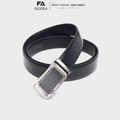 Thắt lưng nam da bò mặt đen thời trang Fadoda FMT8