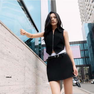 Áo sơ mi croptop sát nách nữ khóa kéo thanh lịch lobee shirt 𝐃𝐗 𝐃𝐄𝐗𝐔𝐒_dxa140736