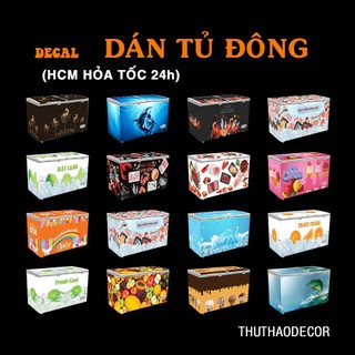 Decal dán tủ đông thuthaodecor - tổng hợp mẫu
