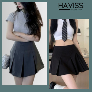 Chân váy tennis dáng ngắn  Haviss xếp ly bản to cạp lưng cao thời trang Hàn Quốc phong cách năng động cá tính