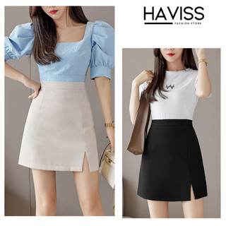 Chân váy chữ a ngắn Haviss xẻ tà sexy phong cách trẻ trung năng động phong cách Hàn Quốc