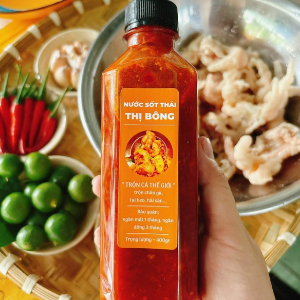 Sốt Thái Thị Bông ,trộn chân gà , tai heo , hải sản   CHAI 330ML