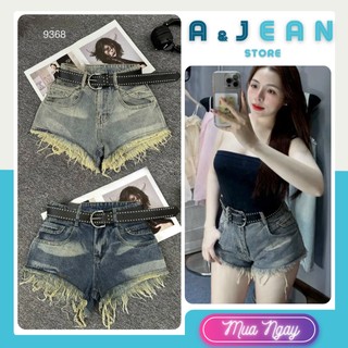 Quần short jean wax rách tua, quần bò đùi nữ | a&jean store