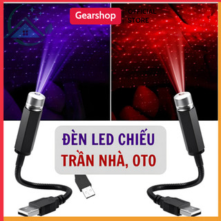  Đèn led usb GEARSHOP chiếu trần xe hơi ô tô trần nhà tạo bầu trời đầy sao tiện lợi nhỏ gọn 