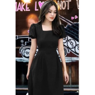 Đầm cổ Vuông Tay Phồng Hot Trend