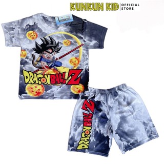 Đồ bộ bé trai Kunkun Kid TP1049 chất Thun lạnh in 3d hình Songoku Kunkun Kid TP1049 size đại từ 10-60kg