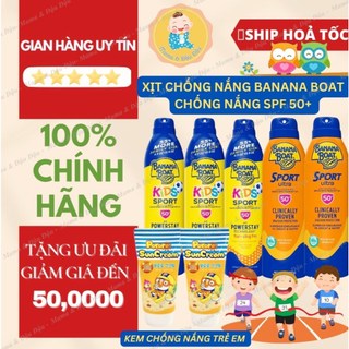 [Date 2026][Chính Hãng]Xịt/ Kem Chống Nắng toàn thân BANANA BOAT SPF 50+ cho bé chống trôi, bảo vệ da hiệu quả