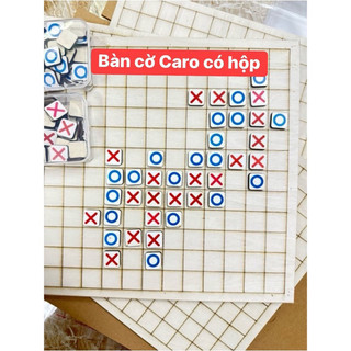 [Quà 1/6] BÀN CỜ GỖ CARO - Đồ Chơi  Trí Tuệ Bàn Cờ Caro Gỗ XO Trò Chơi Tuổi Thơ