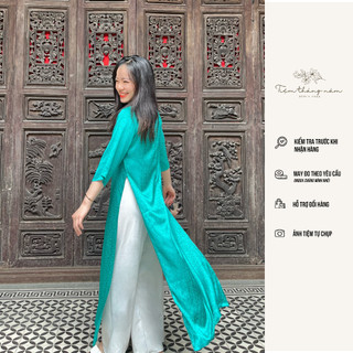 Áo dài Gấm Thạch Thảo - màu xanh ngọc