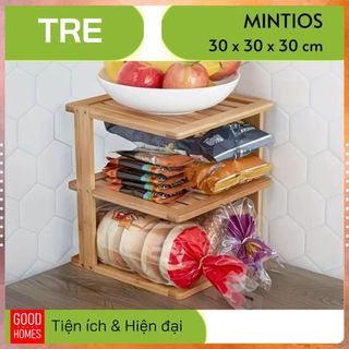 Kệ gỗ tre để đồ 3 tầng đa năng _ MINTIOS