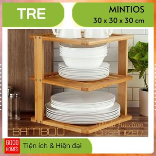 Kệ gỗ tre để đồ 3 tầng đa năng _ MINTIOS