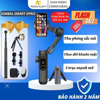 Gimbal AOCHUAN SMART X PRO - Tích hợp sạc không dây - Pin 3200 mAh Gậy quay phim chống rung trang bị đèn led
