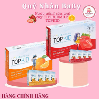 Nước uống sữa trái cây th true juice milk topkid dâu/cam tự nhiên 10ml