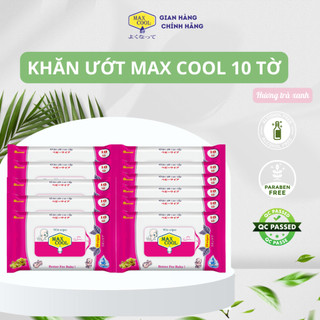 Combo 10 gói khăn ướt 10 tờ max cool có hương
