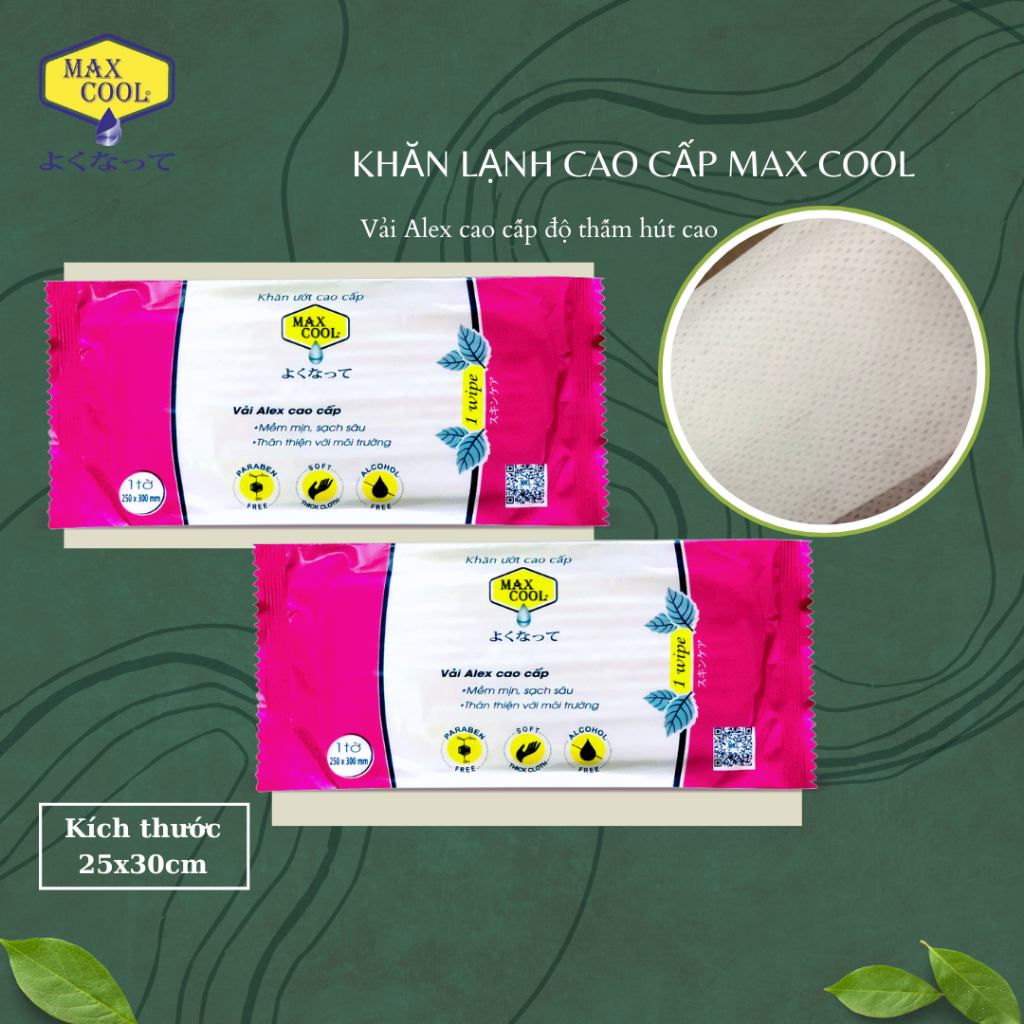 Combo 40 cái khăn ướt Max Cool, vải Alex
