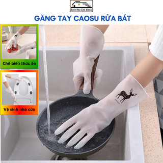Găng Tay Cao Su Con Hươu Siêu Bền Siêu Dai Rửa Bát Làm Bếp Làm Vườn Dọn Dẹp Bảo Vệ Da Tay