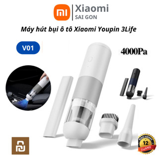 Máy hút bụi cầm tay mini Xiaomi Youpin 3Life V01- Máy hút bụi ô tô không dây 4000Pa, sạc Type-C, trọng lượng nhẹ, bền bỉ