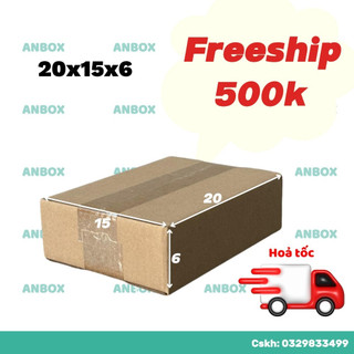 hộp carton gói hàng 20x15x6 nắp gập thông dụng