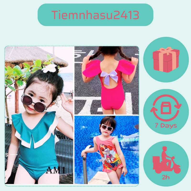 Bikini, đồ bơi, áo tắm cho bé gái, tay cánh tiên, màu sắc hot trend (08-20kg) - TIỆM NHÀ SU