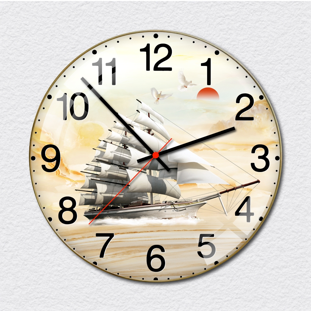 Đồng hồ tráng gương cao cấp treo tường Lala shop, kim trôi tặng kèm đinh 3 chân chuyên dụng