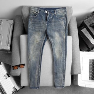 Quần jean nam GKM03 quần bò nam co giãn hình thật khoá kéo nút gài chuẩn form body cho tín đồ jean