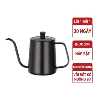 Bình rót cổ ngỗng - Bình pha cà phê inox 304 loại dày, có nắp